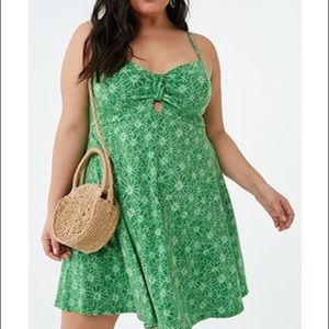 Forever 21 Plus Green Floral Cami Dress NWOT
